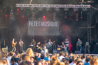 Group of people at music concert