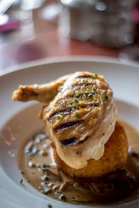Close-up of dessert in plate