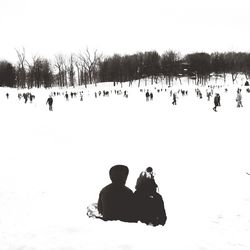 Woman standing on field