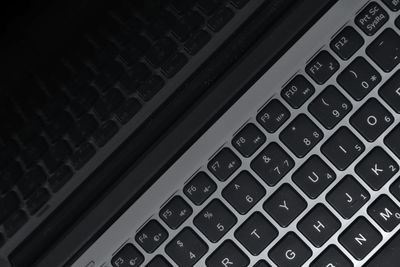 Close-up of laptop keyboard