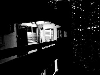 View of illuminated buildings at night