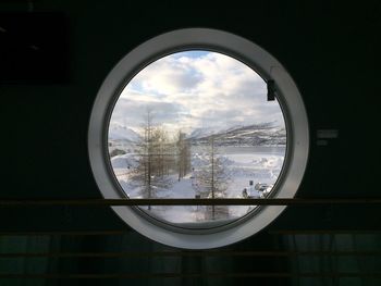 Scenic view of sky seen through glass window