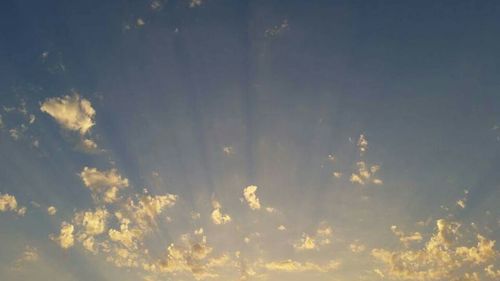 Low angle view of sky at sunset