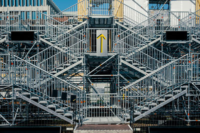 Low angle view of construction site in city