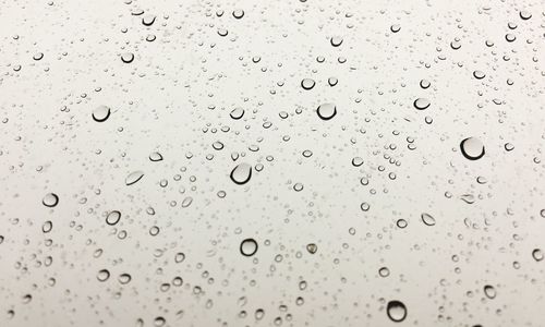 Full frame shot of raindrops on window