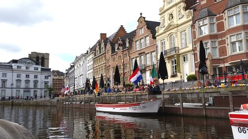 View of boats in canal