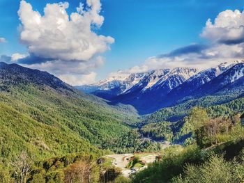 Scenic view of mountains against sky