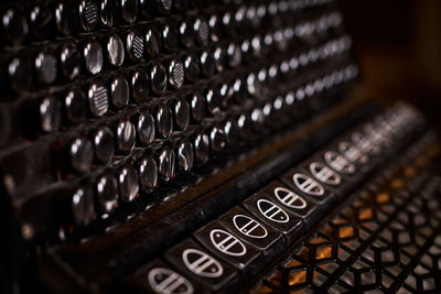 Close-up of wine bottles