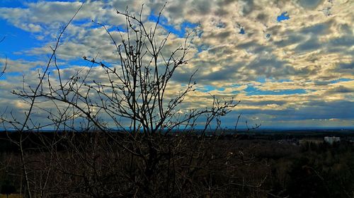 Scenic view of landscape against cloudy sky