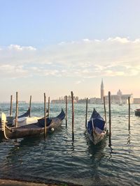 View of boats in sea