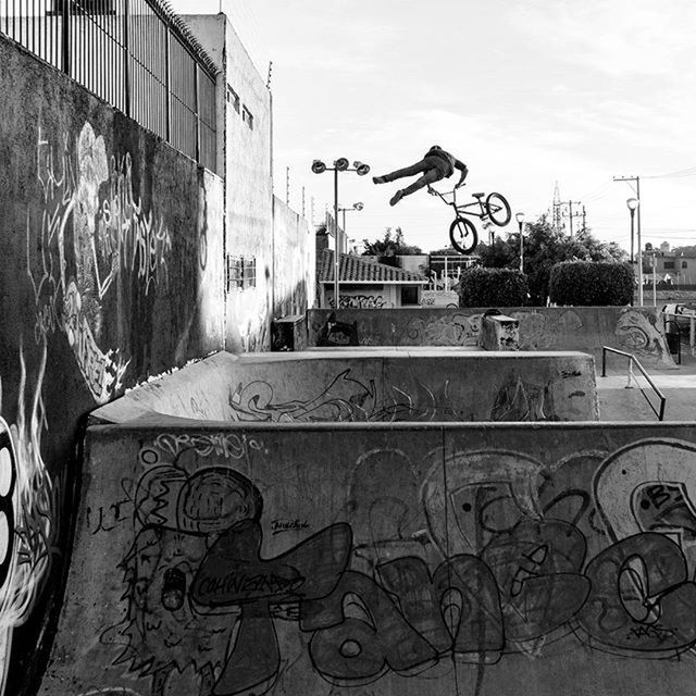 architecture, built structure, building exterior, graffiti, bicycle, art, railing, city, wall - building feature, creativity, street, art and craft, building, day, transportation, outdoors, street light, sunlight, text, land vehicle