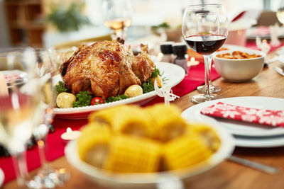 Close-up of food on table