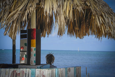 Scenic view of sea against blue sky