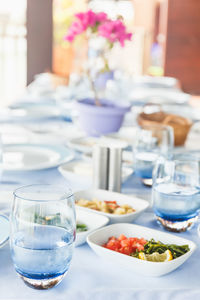 View of food served on table