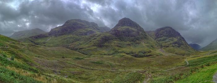 Panoramic view of mountains against sky