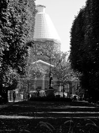 View of building with trees in foreground