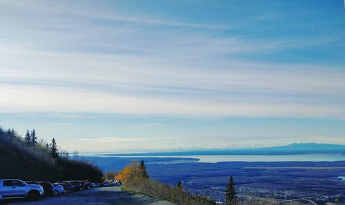 Skyline drive in eagle river, overlooking eagle river, the alaska range, denali, and the inlet