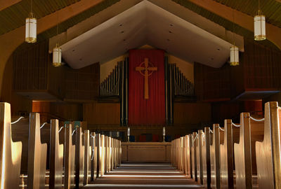 Interior of illuminated building