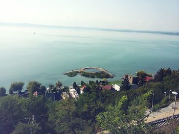 High angle view of calm sea