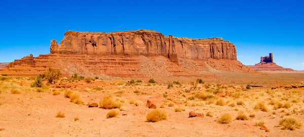 Scenic view of rock formations at monument valley