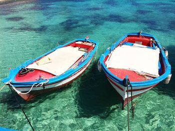 Boat sailing in sea