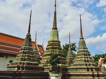 Low angle view of temple building against sky
