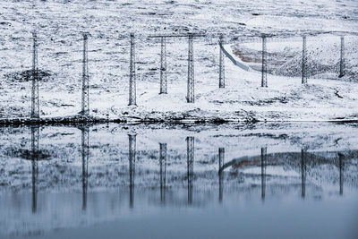 Scenic view of frozen lake