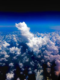 Aerial view of clouds in blue sky