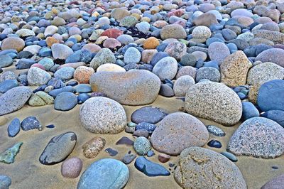 Full frame shot of pebbles on beach