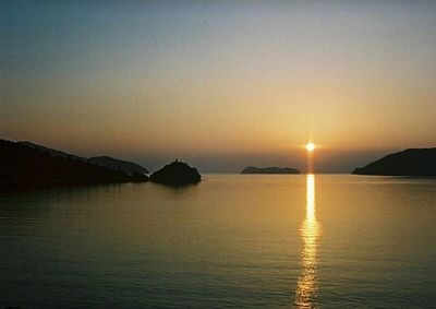 Scenic view of sunset over river