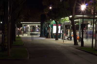 Illuminated street light at night