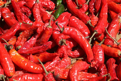 Full frame shot of red chili peppers