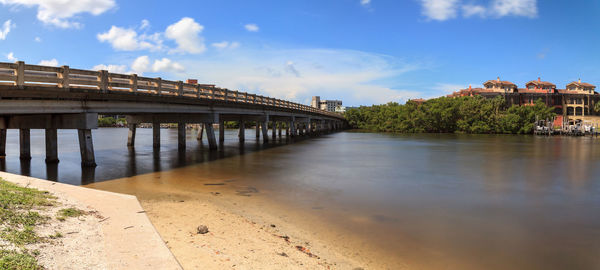 Bridge over big hickory pass smooth waterway in bonita springs, florida