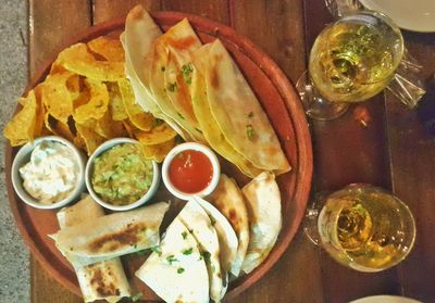 Close-up of food served in plate