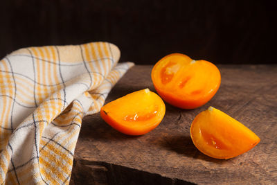 Close-up of bell pepper on table
