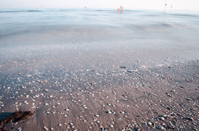 High angle view of beach against sky