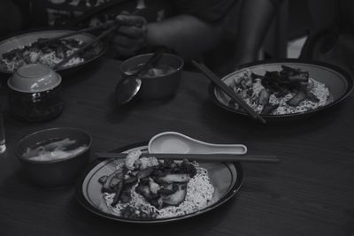 Close-up of food in bowl on table