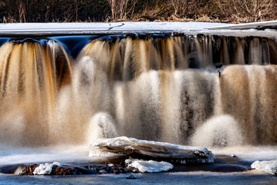 Scenic view of waterfall