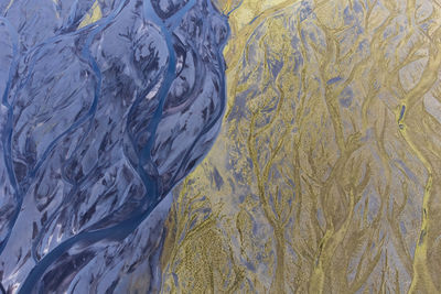 Icelandic rivers seen from above in a van gogh texture/painting