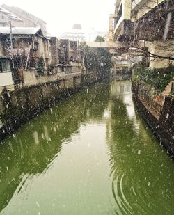 Reflection of buildings in water