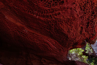 Close-up of red rock formation