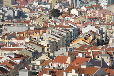 High angle view of townscape