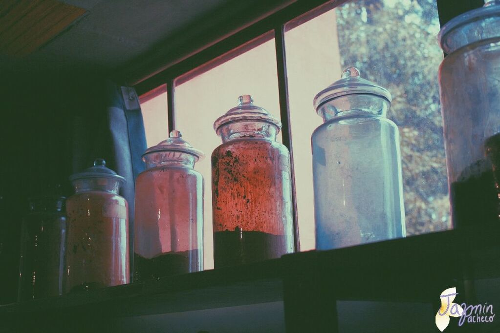 jar, indoors, window, no people, day, shelf, close-up