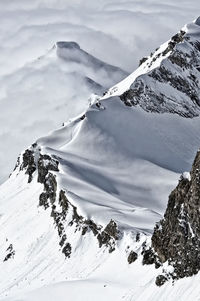 Scenic view of snowcapped mountains