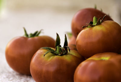 Close-up of tomatoes on table