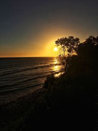 Scenic view of sea during sunset