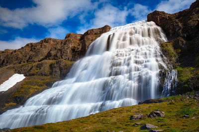 Scenic view of waterfall