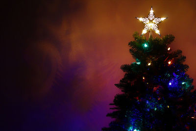 Christmas tree at night