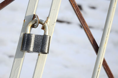 Close-up of locked gate