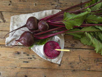 High angle view of vegetables on table